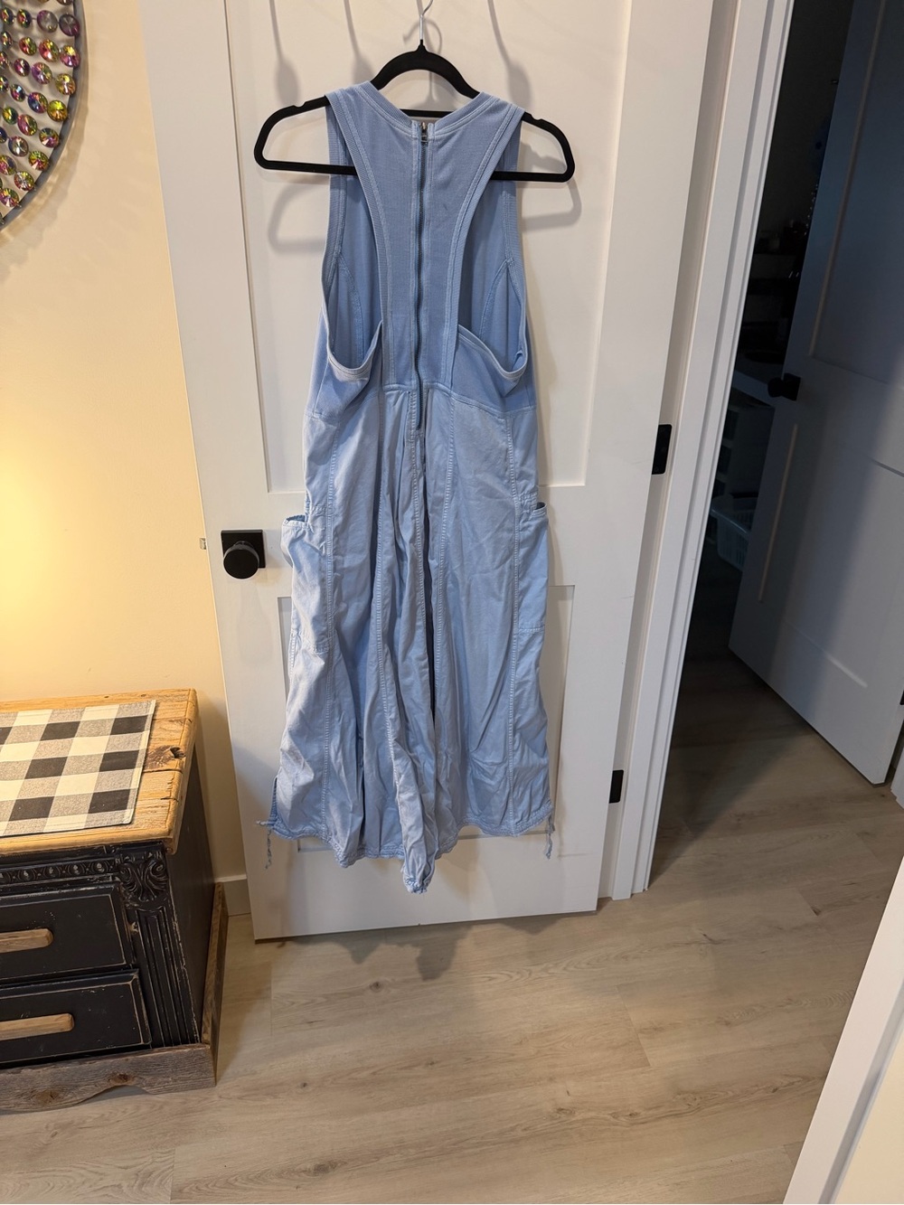 Anthropologie Light Blue Sleeveless Maxi Dress with Side Pockets - Picture 3 of 3